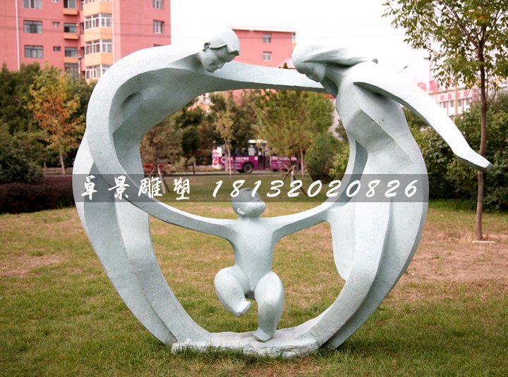 抽象人物石雕，公园天伦之乐石雕