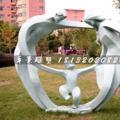抽象人物石雕，公园天伦之乐石雕