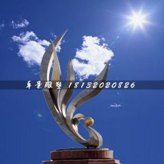 抽象凤凰雕塑，不锈钢广场雕塑