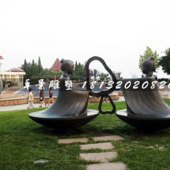 孔融让梨铜雕，景观铜雕