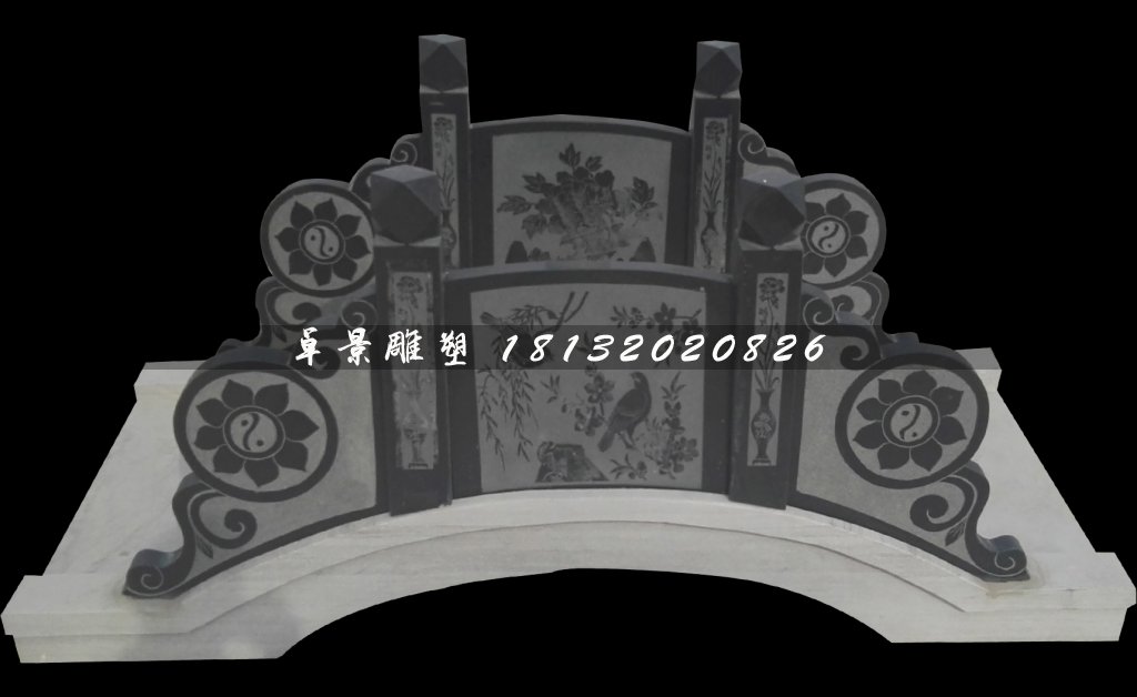 喜鹊登梅石浮雕桥，青石拱桥雕塑 (2)