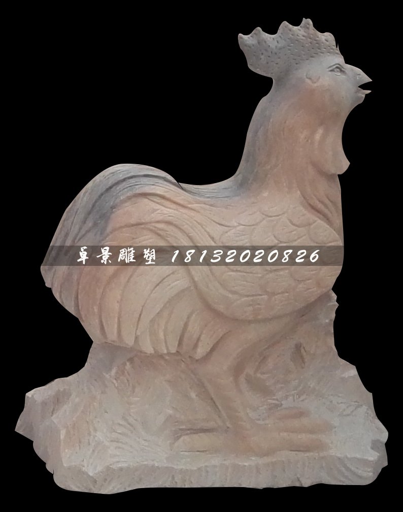 十二生肖石雕，晚霞红动物石雕 (1)