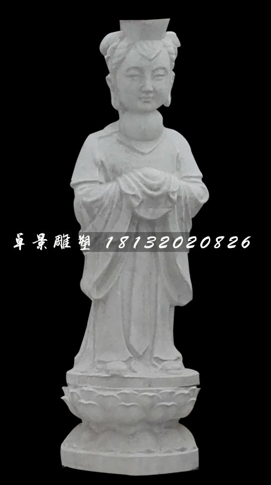 龙女石雕，汉白玉神仙石雕