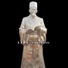 李时珍看医书雕塑，不锈钢古代人物雕塑