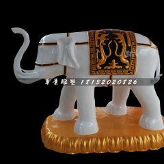 吉祥大象雕塑，玻璃钢大象雕塑