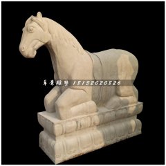 卧着的马石雕，公园坐骑石雕