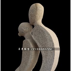 亲吻石雕，花岗岩抽象人物雕塑
