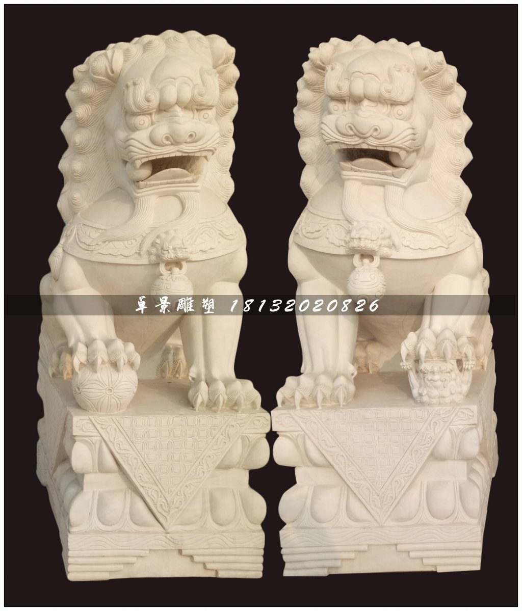 北京狮石雕，汉白玉北京狮