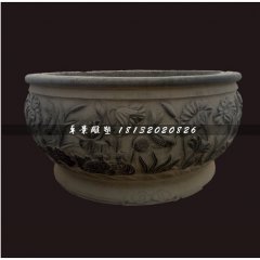 仿古水缸，青石水缸雕塑