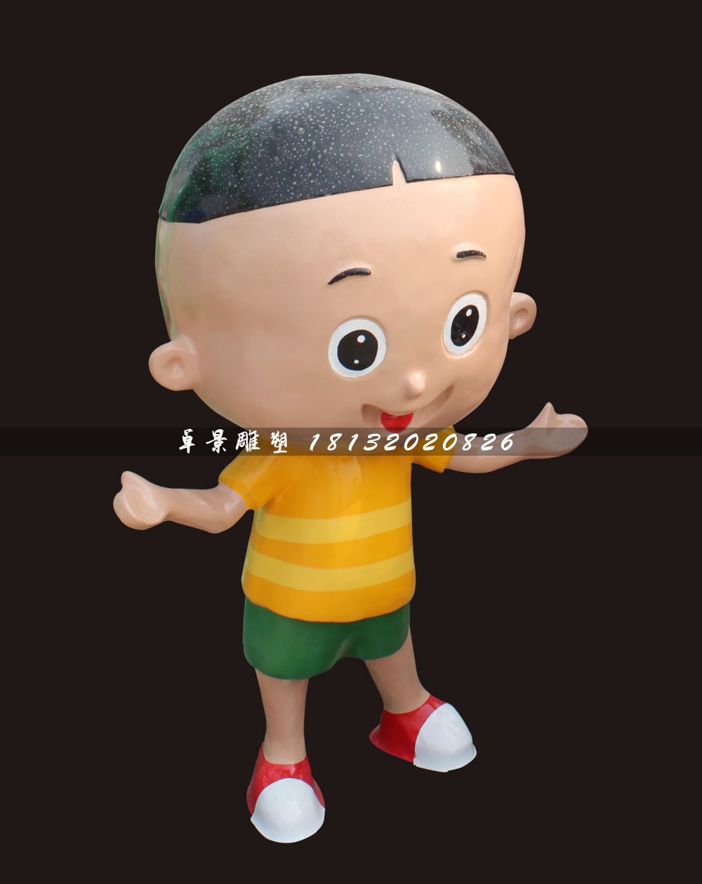 玻璃钢大头儿子雕塑，玻璃钢卡通人物雕塑 (2)
