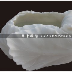 白菜水盆，汉白玉白菜水盆