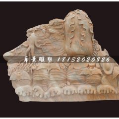 珍珠白菜石雕，招财白菜石雕