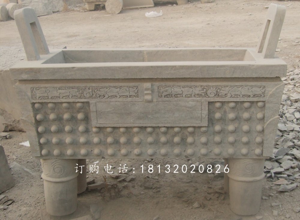 石雕鼎，四足石鼎，广场鼎石雕 (2)