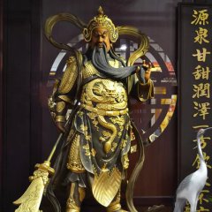 武财神雕塑，玻璃钢立式关公雕塑