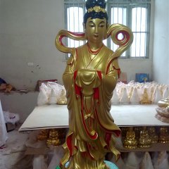 龙女雕塑，玻璃钢仿铜神仙雕塑