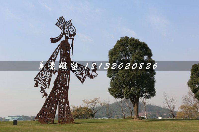 皮影雕塑，公园不锈钢皮影雕塑