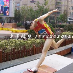 跑步雕塑，玻璃钢仿真人物雕塑