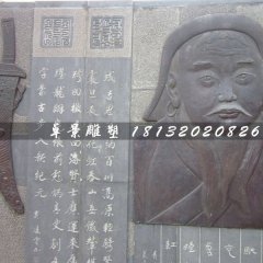 锻铜浮雕，成吉思汗铜浮雕
