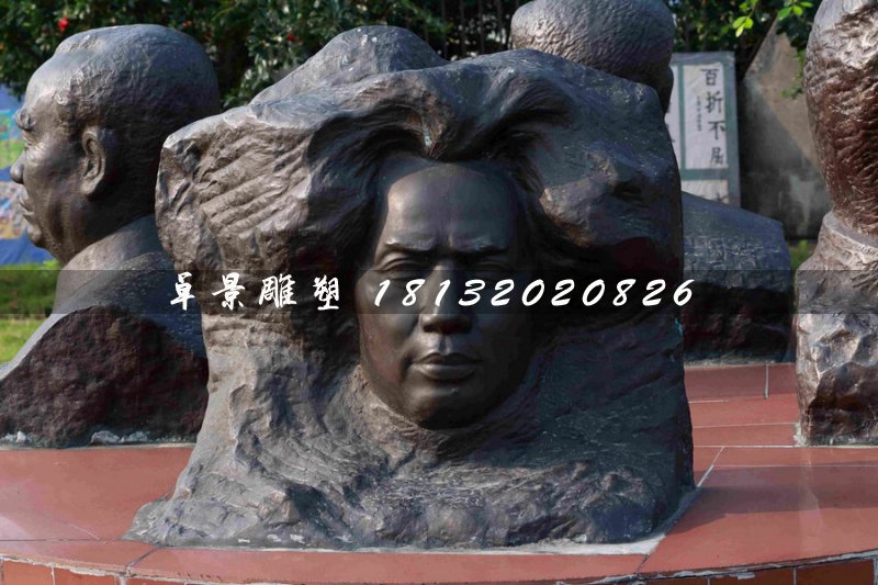 毛主席头像浮雕，伟人铜浮雕