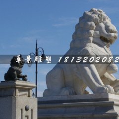 石狮子，汉白玉狮子雕塑