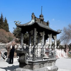 铜香炉，方形铜香炉