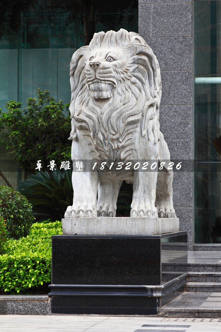 大理石狮子，欧式石狮子 (2)