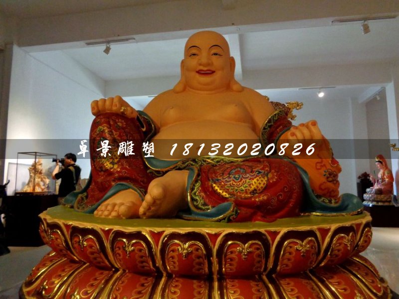 大肚弥勒佛，玻璃钢彩绘佛像