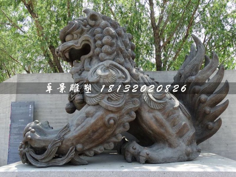 大型铜狮子，戏球狮铜雕 (1)