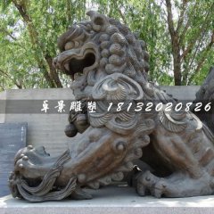 大型铜狮子，戏球狮铜雕