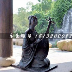 古代乐妓雕塑，公园人物铜雕