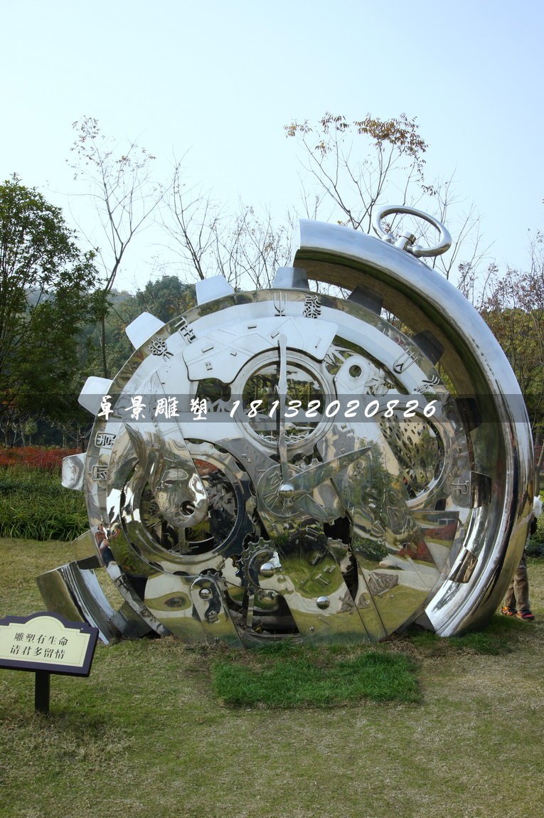 不锈钢齿轮雕塑，公园景观雕塑