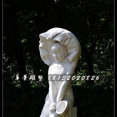 大理石少数民族女孩石雕