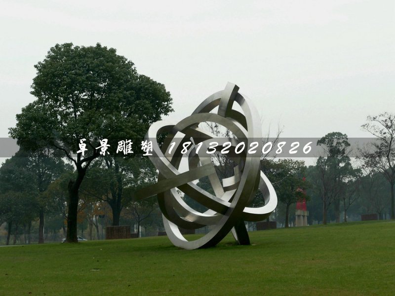 抽象不锈钢雕塑，景观雕塑