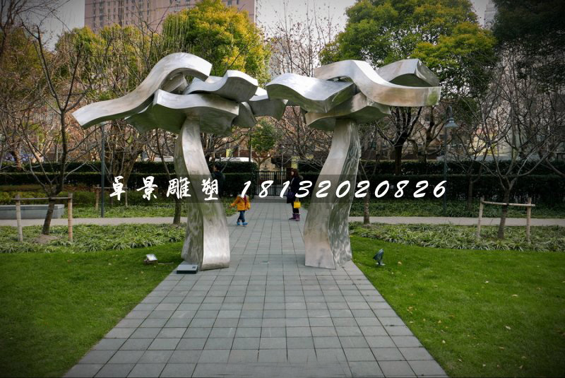 不锈钢公园雕塑，不锈钢造型门