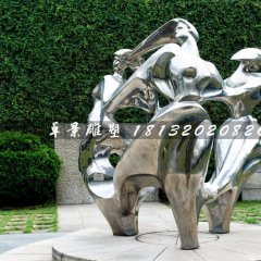 抽象女人雕塑，不锈钢景观雕塑