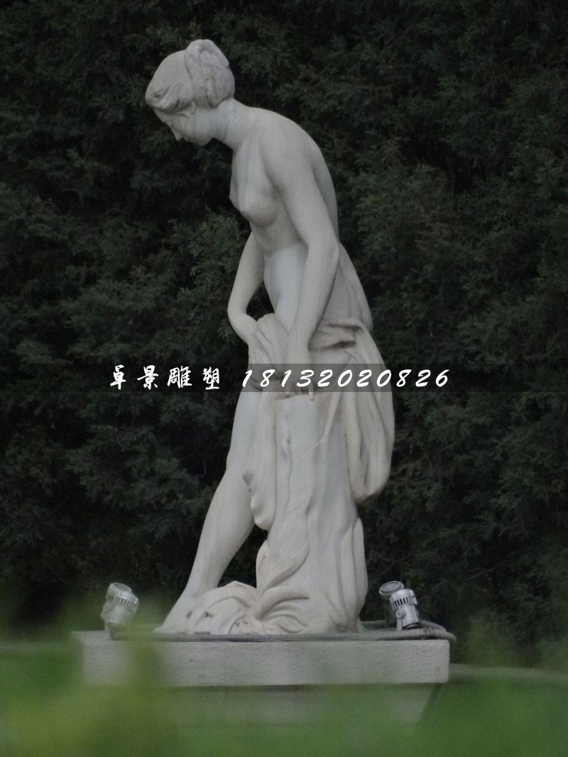 西方美女石雕，沐浴石雕 (3)