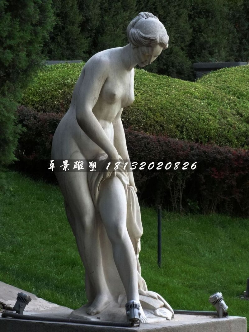 西方美女石雕，沐浴石雕 (2)