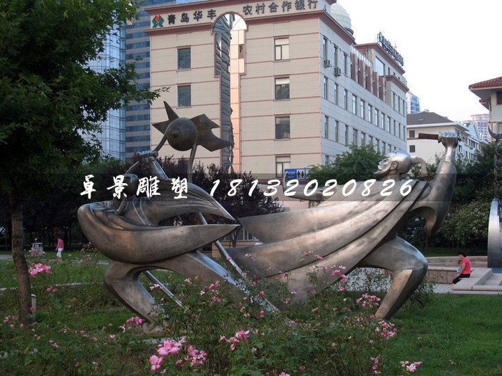 比武雕塑，不锈钢古代人物雕塑