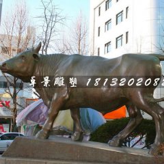 铜牛雕塑，动物雕塑