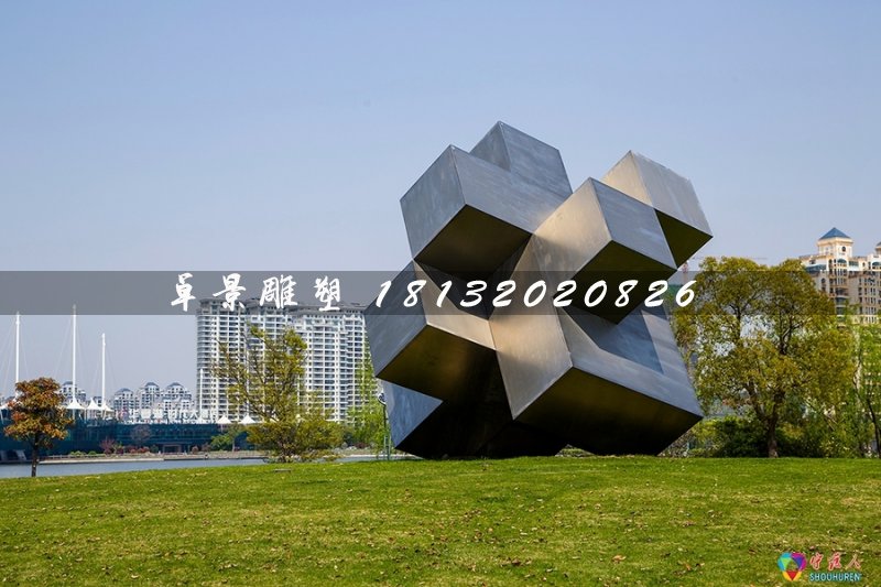 魔方雕塑，公园不锈钢雕塑
