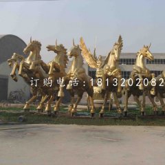 阿波罗战车铜雕，景观铜雕