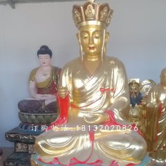 地藏王铜雕，彩绘地藏菩萨铜雕