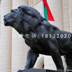 走狮铜雕，西洋狮铜雕