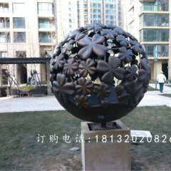 铜雕镂空球雕塑，公园景观雕塑