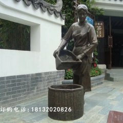 采茶铜雕，广场采茶小品雕塑