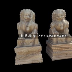北京狮石雕，广场动物石雕
