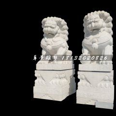 北京狮石雕，汉白玉狮子