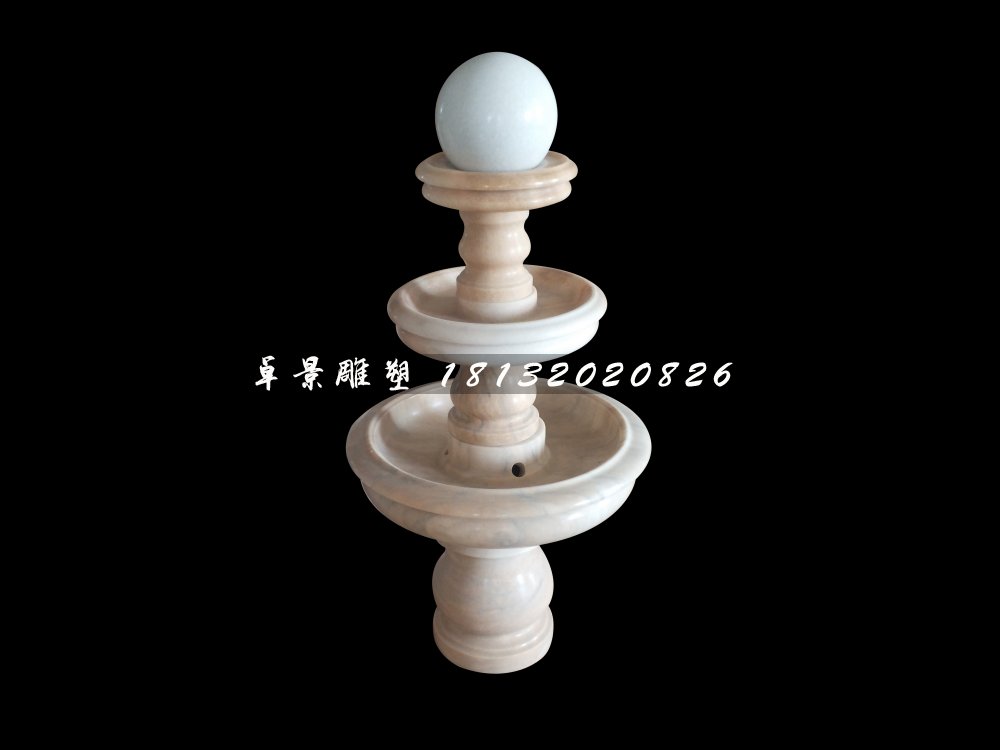 风水球石雕，晚霞红景观雕塑