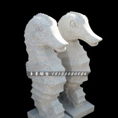海马石雕，公园喷水海马