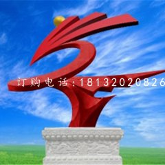 不锈钢展翅雕塑，企业抽象雕塑